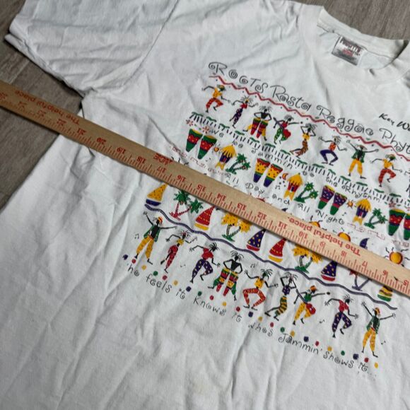 Vintage 90s Singe Stitch Oneita Shirt USA Rasta Reggae Key West Florida XL - Picture 5 of 7